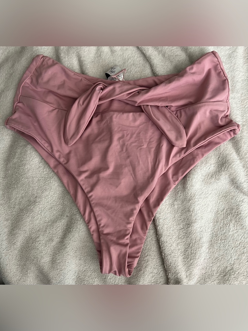 NWT Orchid Pink Bikini Bottom with Front Tie Accent